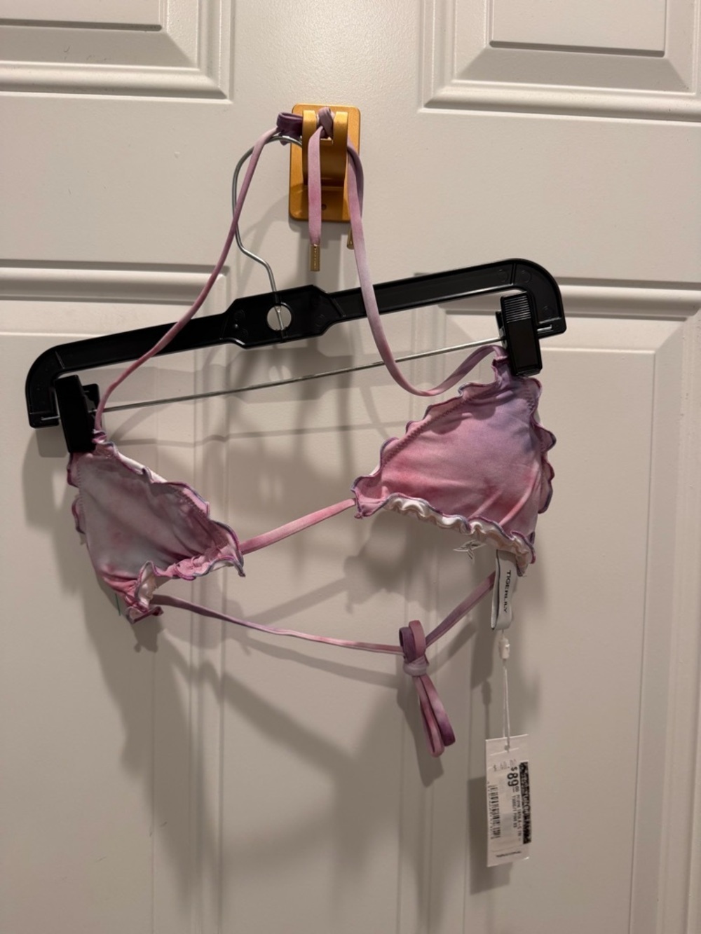 Tigerlily brand tie-dye ruffle triangle bikini XS